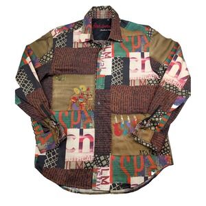 Robert Graham Limited Edition Shirt Men XL Multicolor Patch Work Style Button Up